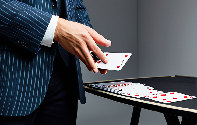 Professional Magician Studio Setup**

"A professional magician in modest clothing, performing a card trick in a well-lit studio. The lighting is soft and diffused, highlighting the cards and the magician's hands. Background is clean and uncluttered, with professional equipment subtly visible. Perfect anatomy, correct proportions, well-formed hands. Safe for work, appropriate content, fully clothed, professional."

**