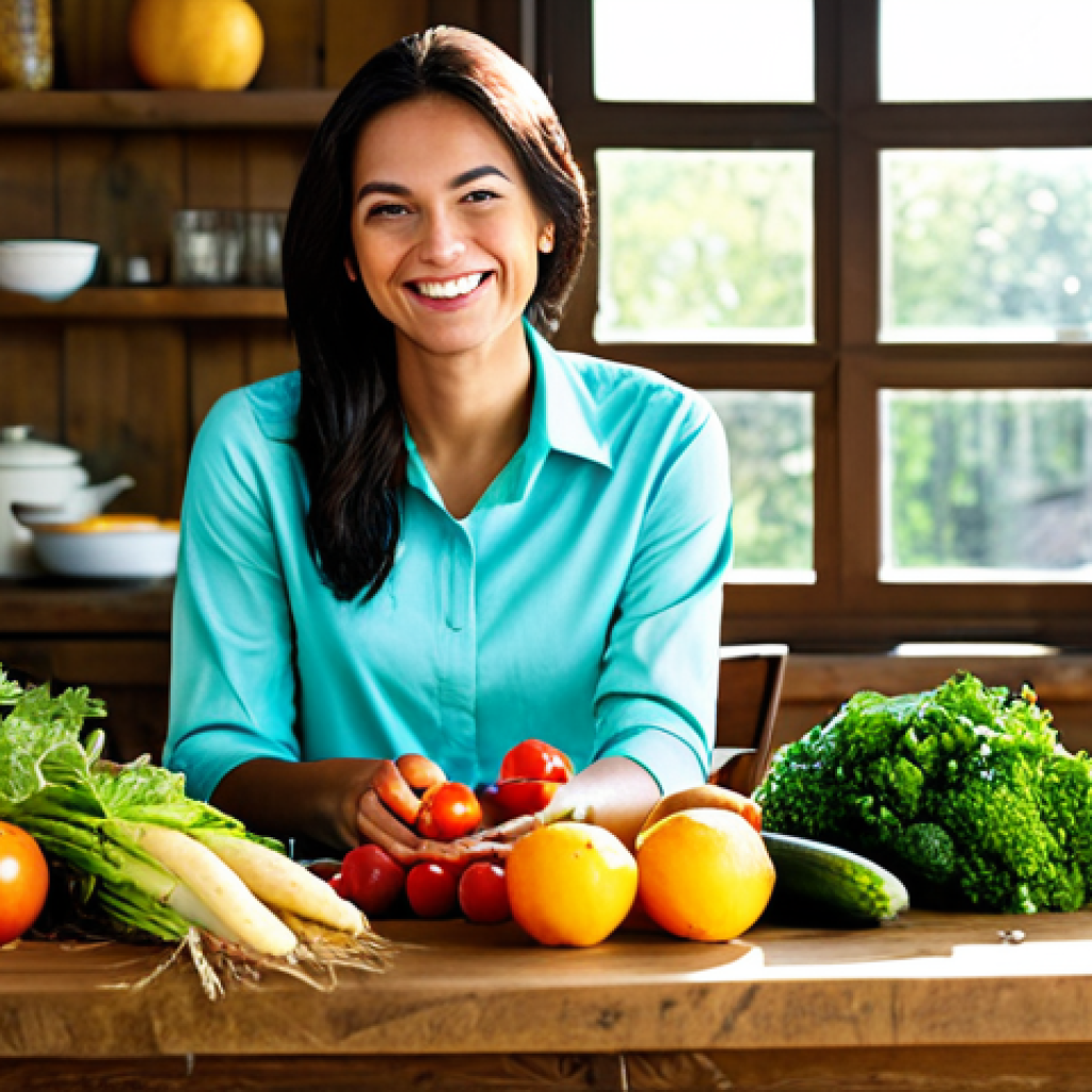 마술 파우더 - Balanced Diet & Radiant Skin**

A vibrant display of fresh fruits and vegetables spilling onto a rus...