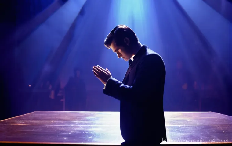 마술을 위한 음악과 조명 - The Enigmatic Illusionist and the Invisible Pulse**

"A male magician, elegantly dressed in a tailor...