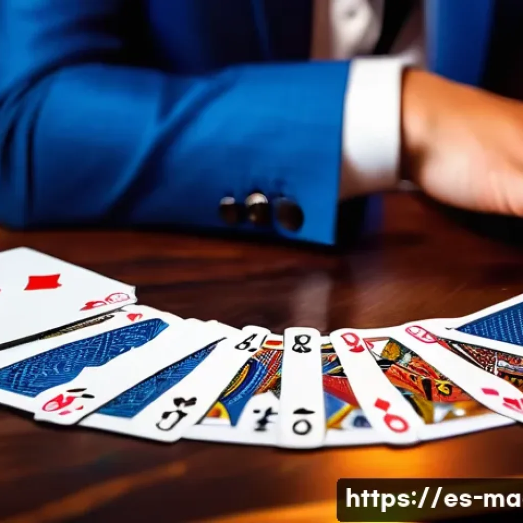 마술 공연을 위해 필요한 물품 - A professional magician’s close-up performance scene featuring a set of special playing cards with s...